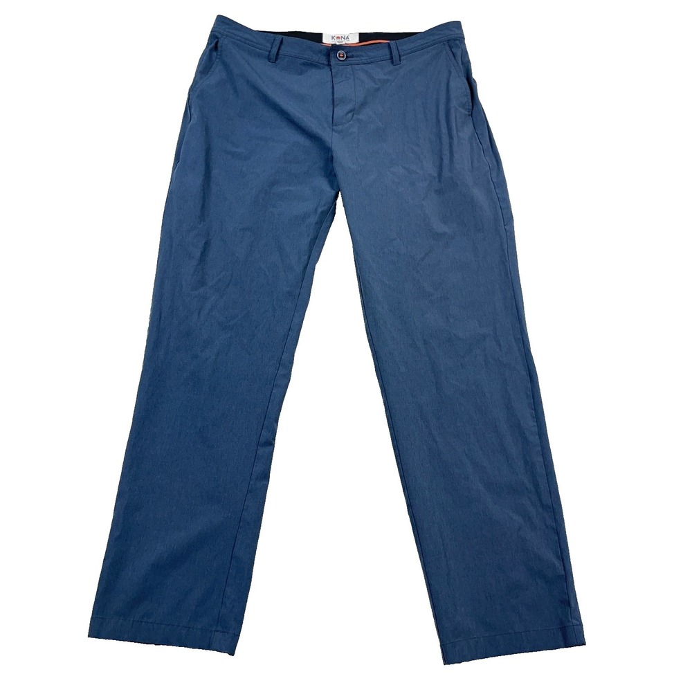 Kona‎ Pants Mens 38x32 Navy Blue Performance Wicking Straight Leg Adult
